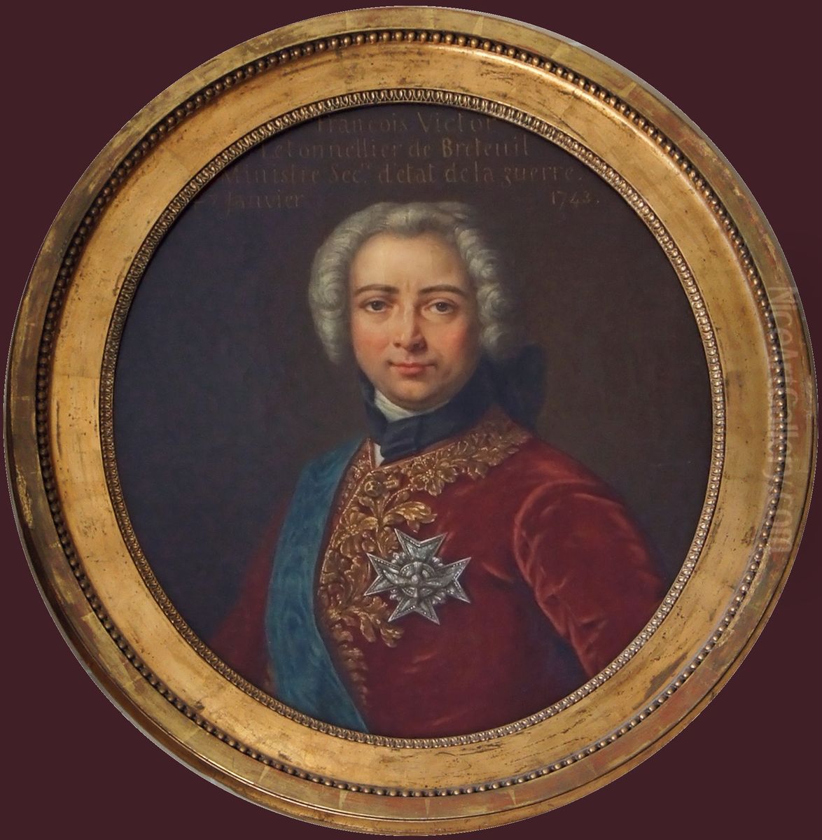 Portrait ofFrancois Victor Le Tonnelier de Breteuil, secretary of war of king Louis XV Oil Painting by Unidentified painter
