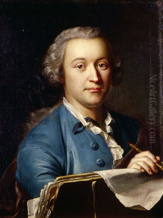 Bildnis Johann Ludwig Aberli Oil Painting by Jakob Emanuel Handmann