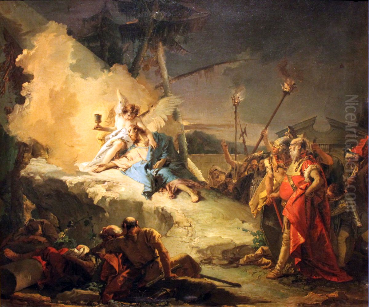 Christ in the Garden of Gethsemane Oil Painting by Giovanni Battista Tiepolo