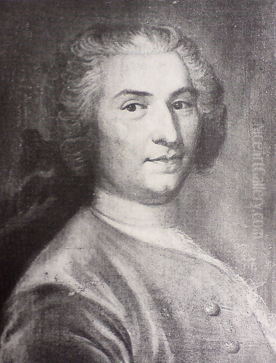 Swedish admiral Carl Georg Sioblad (1683-1754) Oil Painting by Carl Fredrich Brander