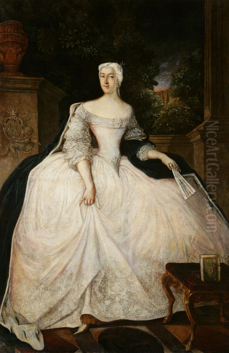 Portrait of Teofila Dzialynska (1714-1790). Oil Painting by Antoine Pesne