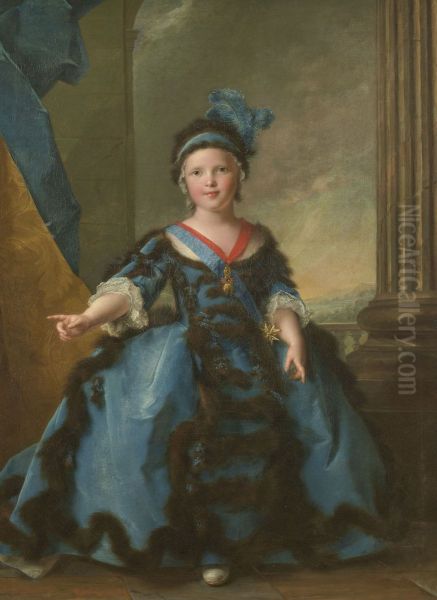 Louis-Joseph-Xavier de France, Duke of Burgundy (1751-1761), son ofLouis, Dauphin of France Oil Painting by Jean-Marc Nattier