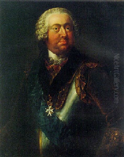 Portrait of Moritz Carl Graf zu Lynar wearing the Order of Saint John and Malta Oil Painting by Johann Nikolaus Grooth