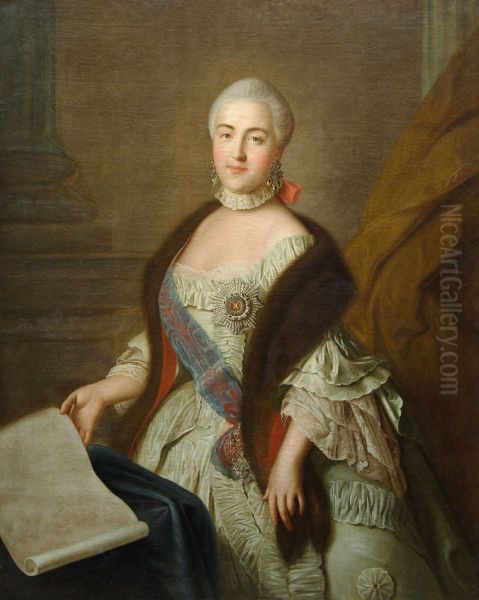 Portrait of Grand DuchessCatherine Alexeyevna(1729-1796) Oil Painting by Ivan Argunov