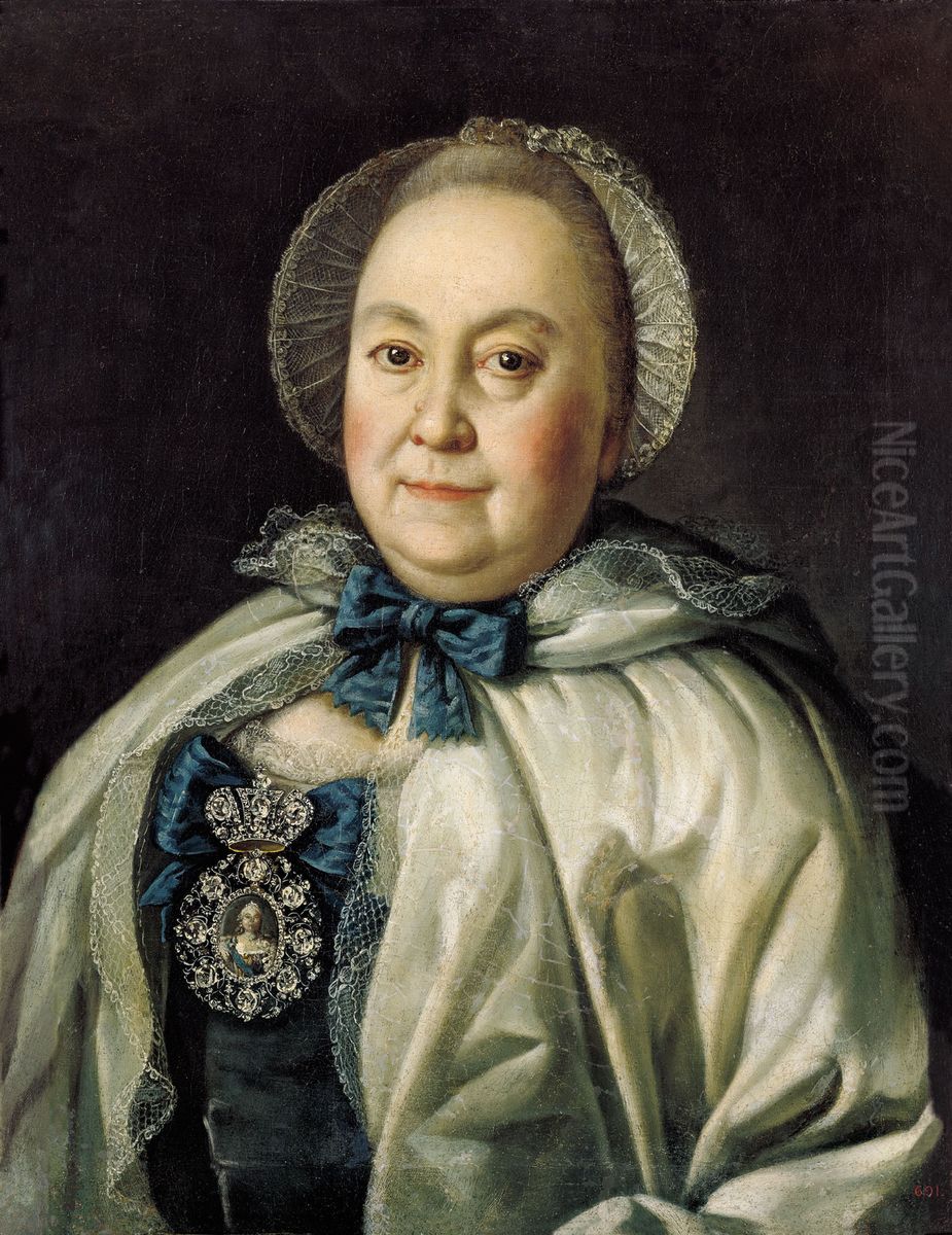 Portrait of Maria Andreyevna Rumyantseva (1699-1788) Oil Painting by Aleksey Antropov