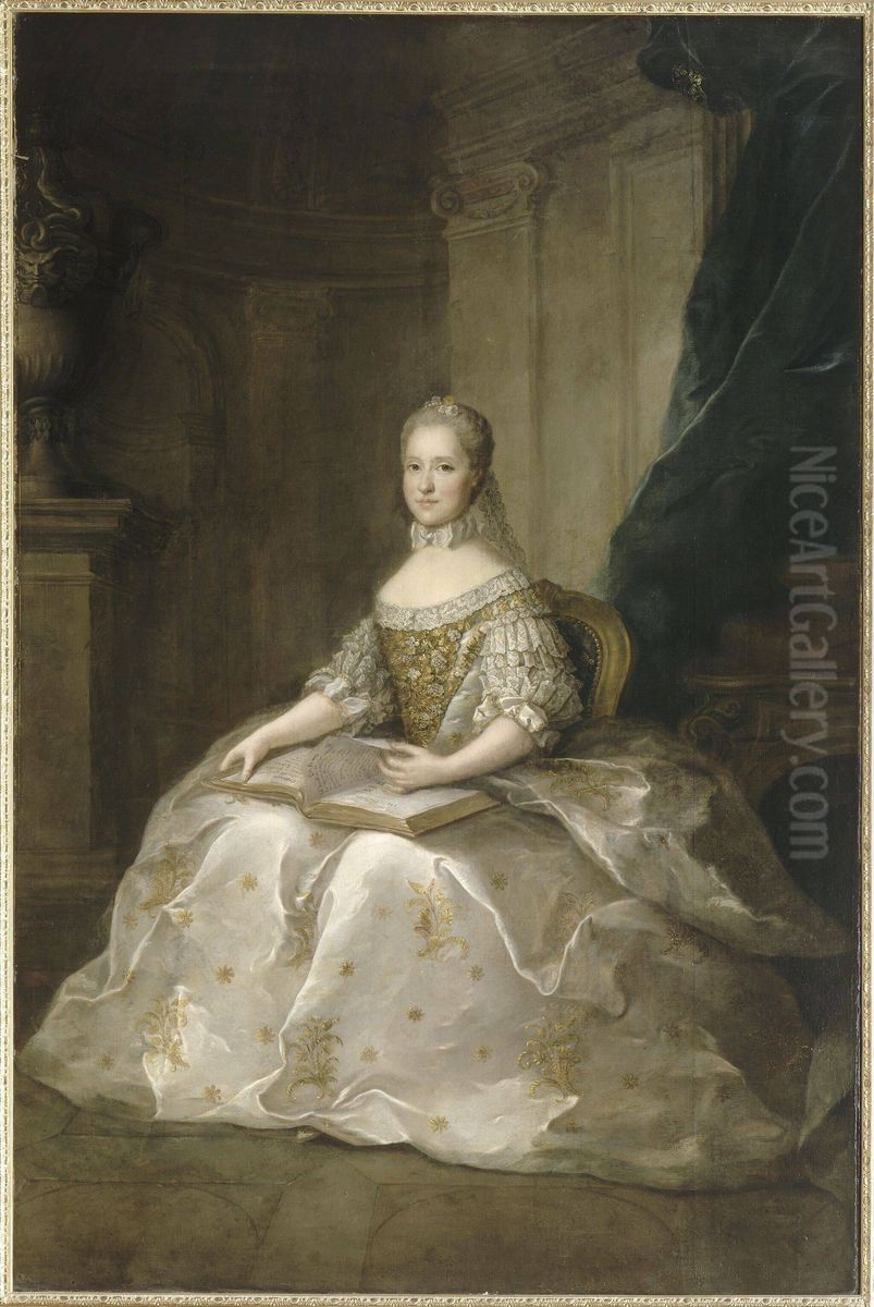 Portrait ofMaria Josepha of Saxony (1731-1767), Dauphine of France, Egebert Painting Oil Painting by Anne Baptiste Nivelon