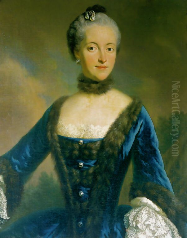 Portrait of Maria Josepha of Bavaria (1739-1767) Oil Painting by Martin Van Meytens