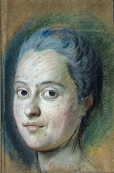 Marie Josephe of Saxony, Dauphine of France(1731-1767) Oil Painting by Maurice Quentin de La Tour