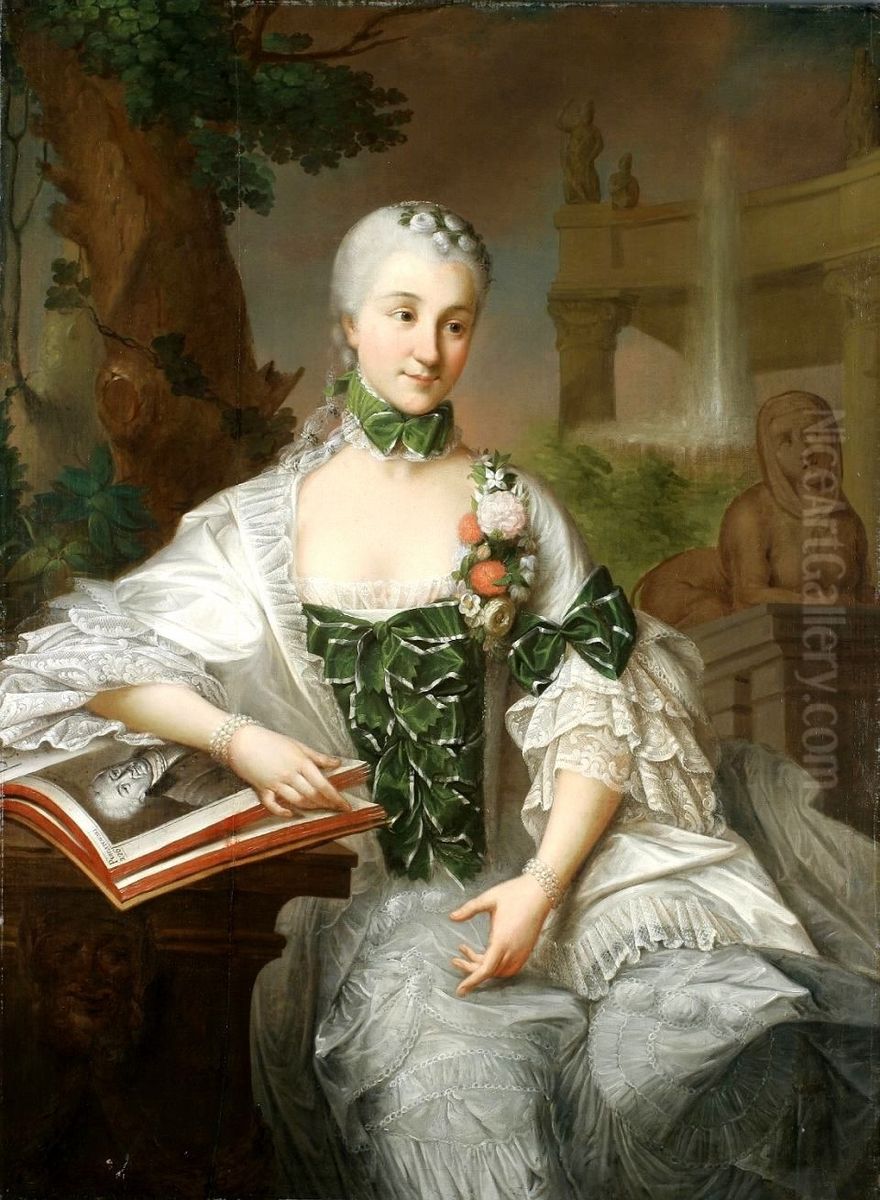 Portrait of Izabela Poniatowska, sister of king Stanislaus Augustus Oil Painting by Marcello Bacciarelli