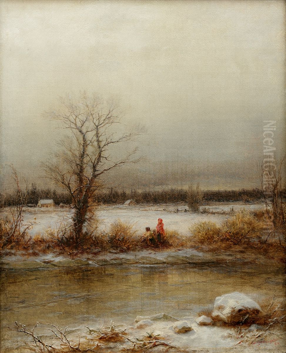 Winter Scene Oil Painting by George Henry Boughton