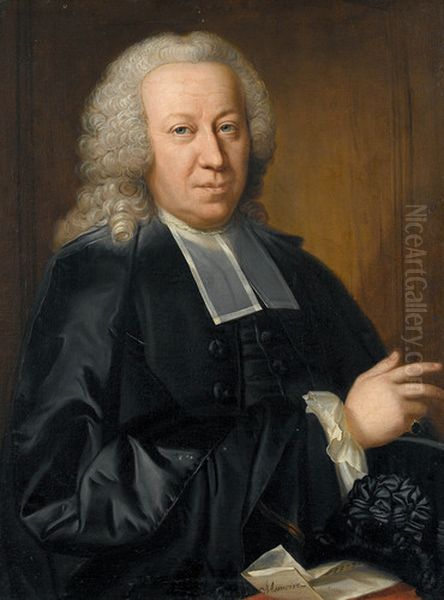 Bildnis Johann Jakob Fellenberg (1700-1776) Oil Painting by Jakob Emanuel Handmann