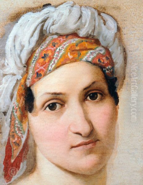 Portrait of Vincenza Scaccia, the artist's girlfriend Oil Painting by Francesco Hayez