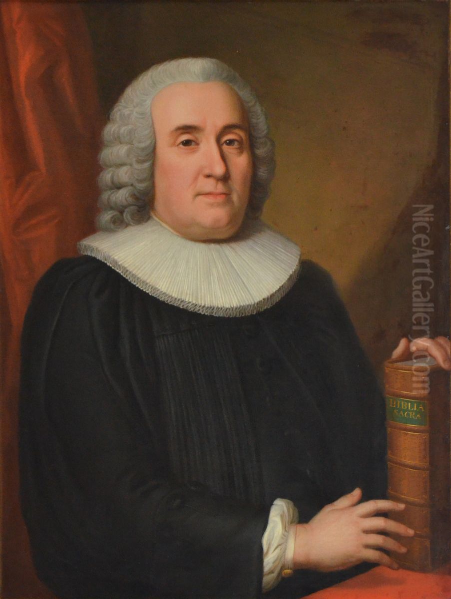 Bildnis Abraham von Greyerz (1709-1778), Pfarrer in Nidau 1743, am Berner Munster 1758, Dekan 1766. Oil Painting by Jakob Emanuel Handmann