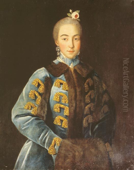 Portrait of Anna Petrovna Sheremeteva (1744-1768) Oil Painting by Ivan Argunov