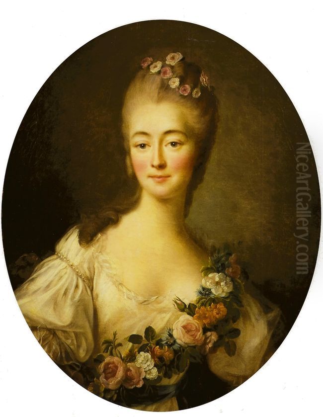 Portrait de la comtesse Du Barry en Flore Oil Painting by Francois-Hubert Drouais
