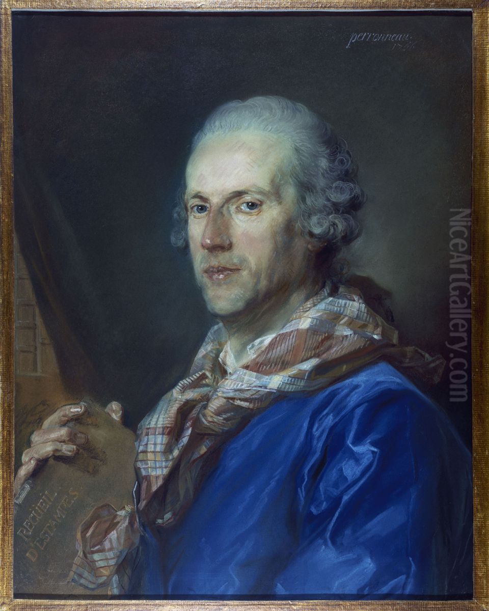 Portrait of Charles le Normant du Coudray Oil Painting by Jean-Baptiste Perronneau