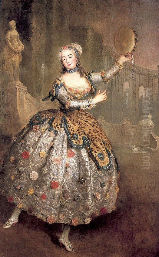 Portrait of Barbara Campanini (La Barberina) (1721-1799). Oil Painting by Antoine Pesne