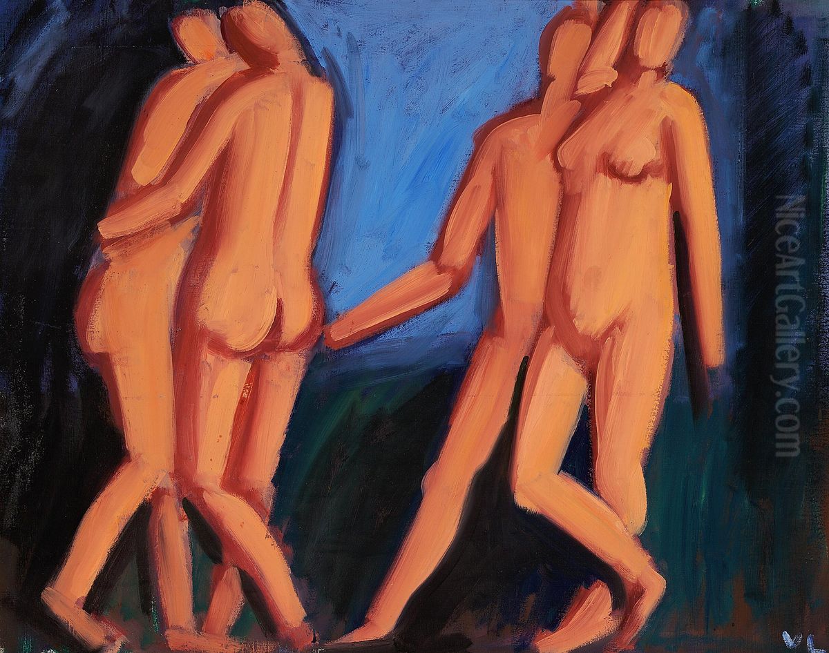 Composition with figures. Oil Painting by Vilhelm Lundstrom