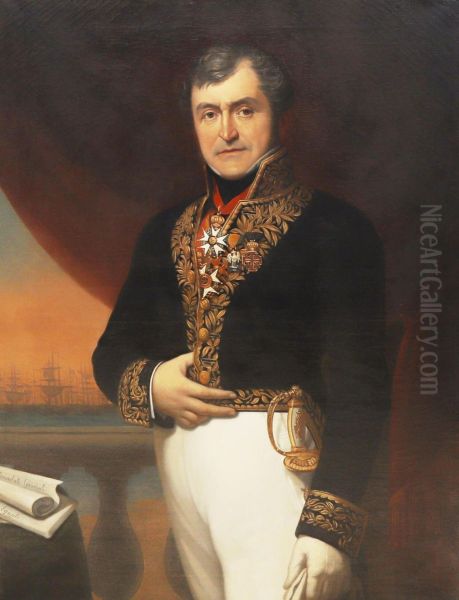 Portrait of Adrien-Louis Cochelet Oil Painting by Louis-Jean-Baptiste Bourdon