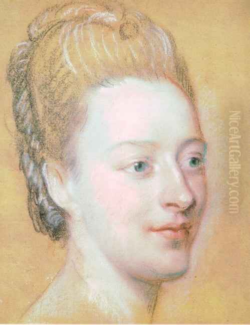 Isabelle de Charriere, nee Isabelle Agneta Elisabeth van Tuyll van Serooskerken, dite Belle de Zuylen (1740-1805) Oil Painting by Maurice Quentin de La Tour
