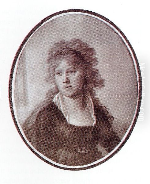 Portrait ofCaroline of Hesse-Homburg(1771-1854), wife ofLouis Frederick II, Prince of Schwarzburg-Rudolstadt Oil Painting by Unidentified painter