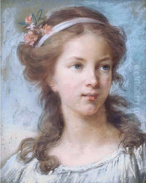 Self-portrait at age sixteen Oil Painting by Elisabeth Louise Vigee Le Brun