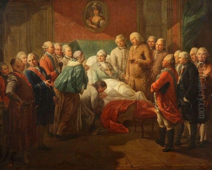 Reception of a miller from Marymont. Oil Painting by Marcello Bacciarelli