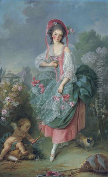 Mademoiselle Guimard as Terpsichore Oil Painting by Jacques-Louis David