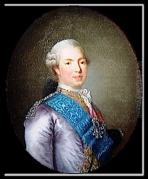 Louis Stanislas Xavier de France, comte de Provence (futur roi Louis XVIII) (1755-1824) Oil Painting by Jean-Martial Fredou