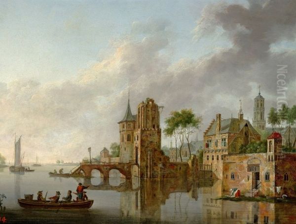 View of Lier. Oil Painting by Hendrik-Frans De Cort