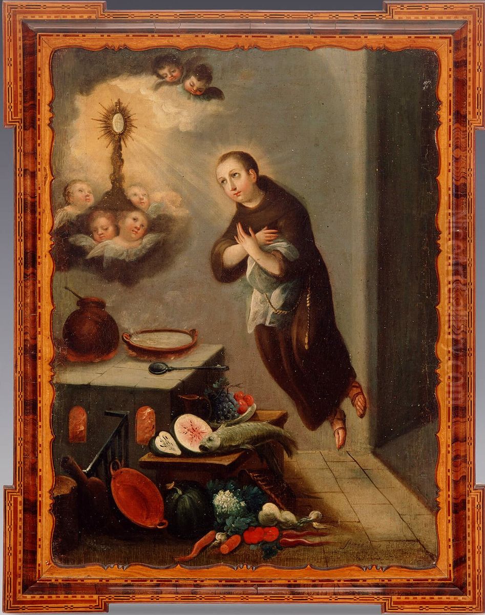 San Pascual Bailon Oil Painting by Agustin Arrieta