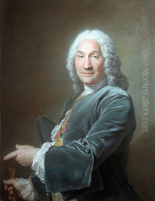 Portrait ofRene Fremin, sculptor(1672-1744) Oil Painting by Maurice Quentin de La Tour