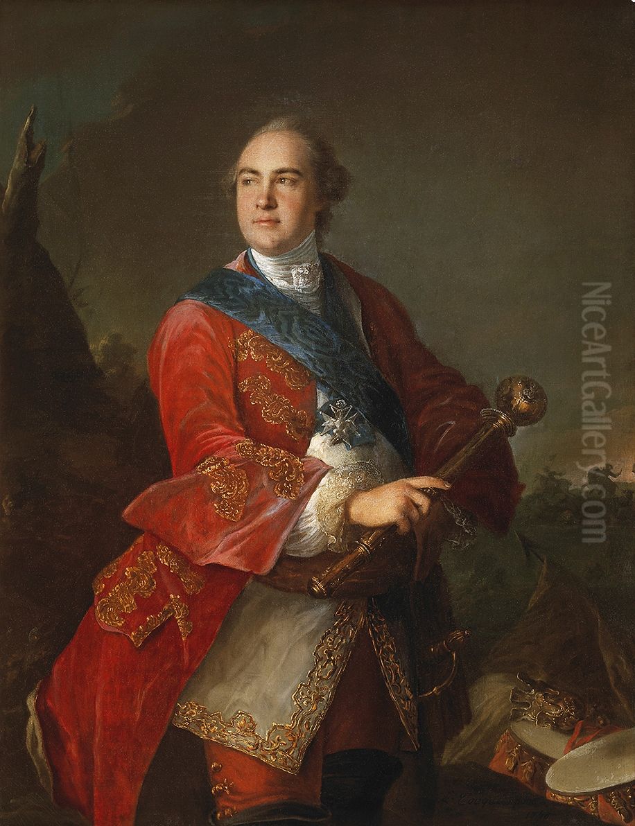 Portrait ofKyrylo Rozumovsky Oil Painting by Louis Tocque