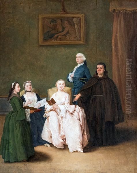 The friar's visit Oil Painting by Pietro Longhi