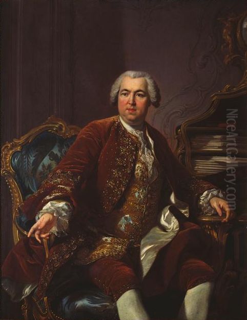 Portrait of Nicolas Beaujon (1718-1786) Oil Painting by Louis-Michel Van Loo
