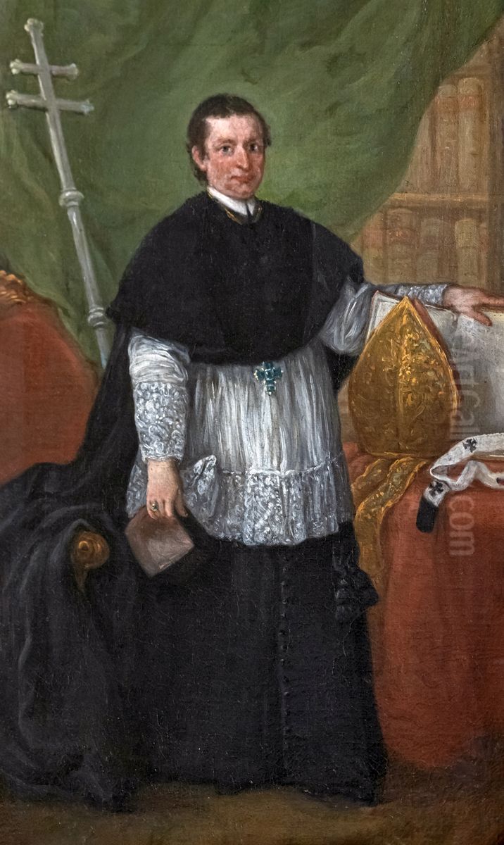 Portrait of Bishop Andrea Benedetto Ganassini Oil Painting by Pietro Longhi