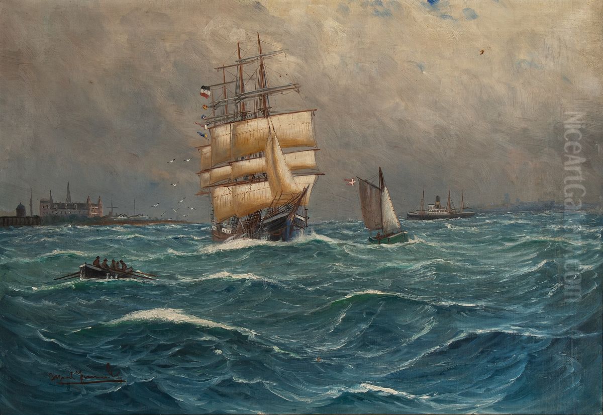 From Oresund Oil Painting by Alfred Jensen