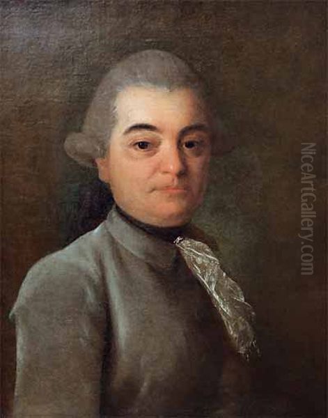 Portrait of Semen P. Ozerov Oil Painting by Fyodor Rokotov