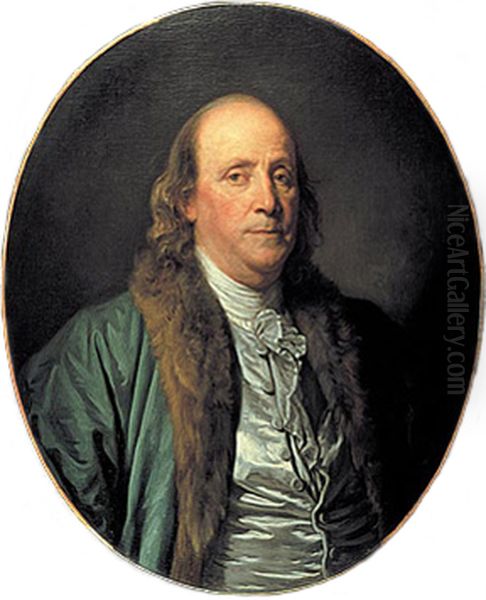 Portrait of Benjamin Franklin (1706-1790) Oil Painting by Jean-Baptiste Greuze