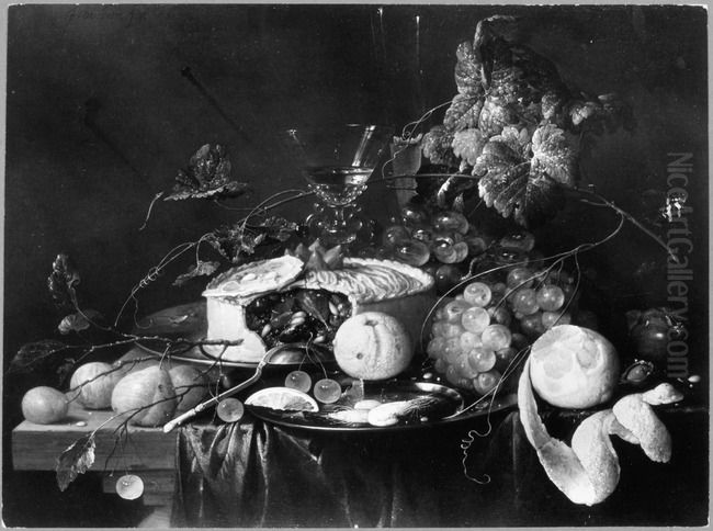 Stilleven met vruchten en een vruchtenpastei Oil Painting by Jan Davidsz. De Heem