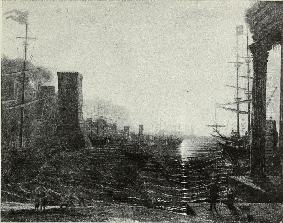 Sea-port in Italy Oil Painting by Claude Lorrain (Claude Gellee) Sea-port in Italy Oil Painting by Claude Lorrain (Claude Gellee)