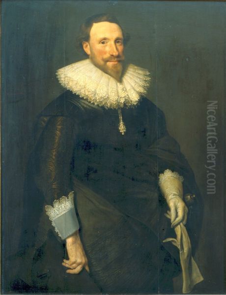 Portrait of Pieter Cornelisz. Hooft (1581-1647) Oil Painting by Michiel Jansz. van Mierevelt