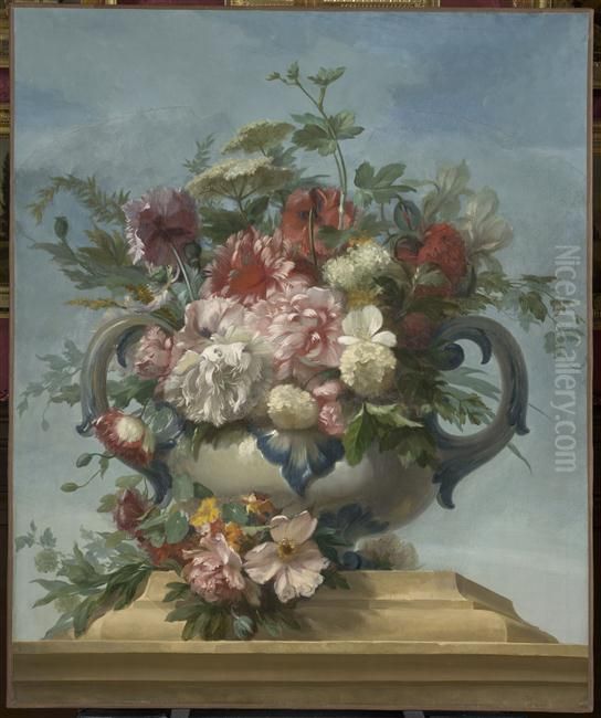Vase de fleurs (2) Oil Painting by Alexis-Joseph Mazerolle