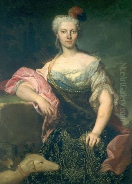 Bildnis einer Dame als Diana Oil Painting by Jacopo Amigoni