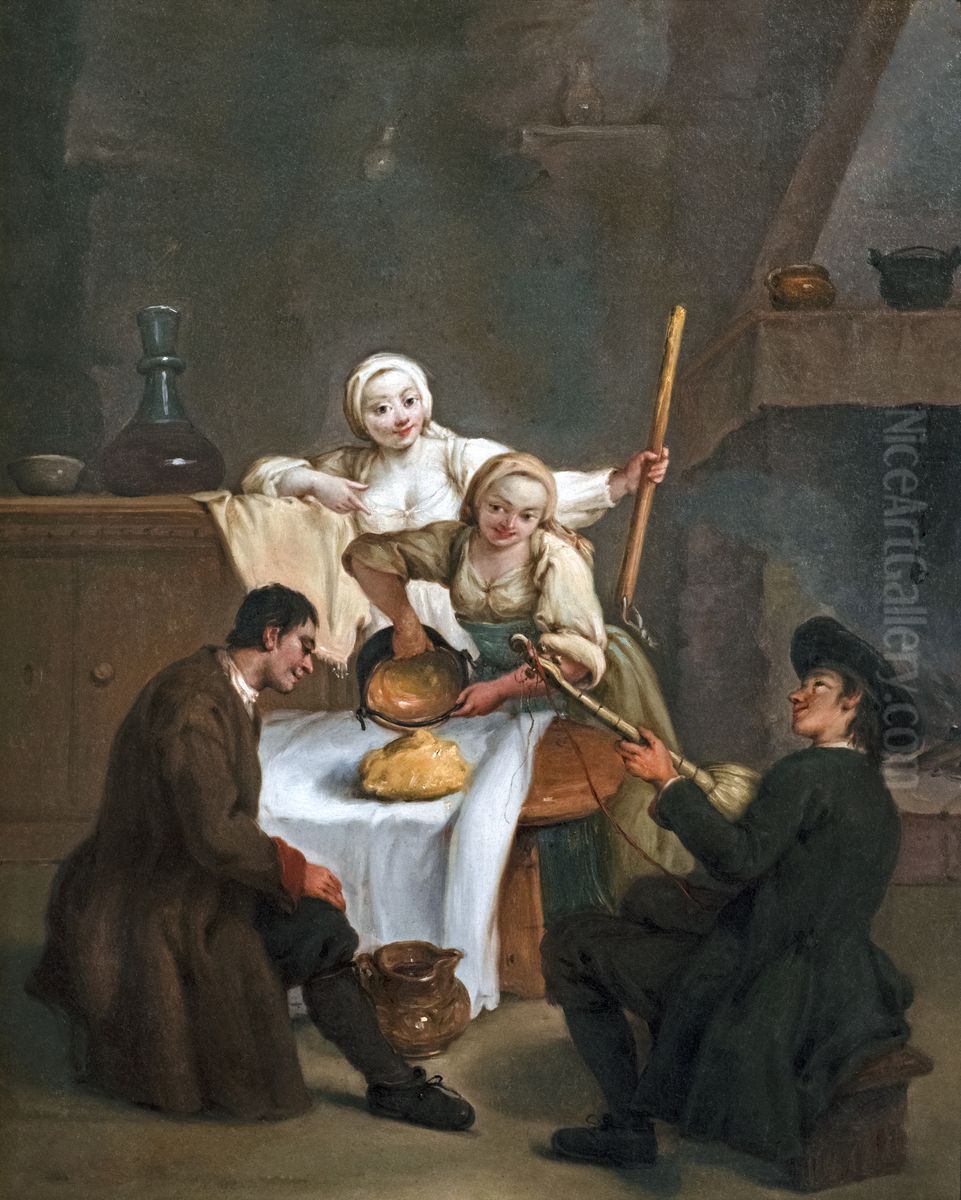 La polenta Oil Painting by Pietro Longhi