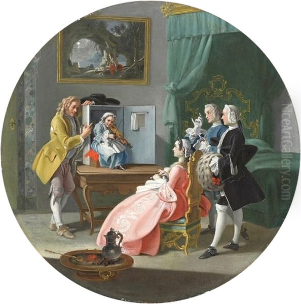 Concert of a dwarf. Oil Painting by Filippo Falciatore