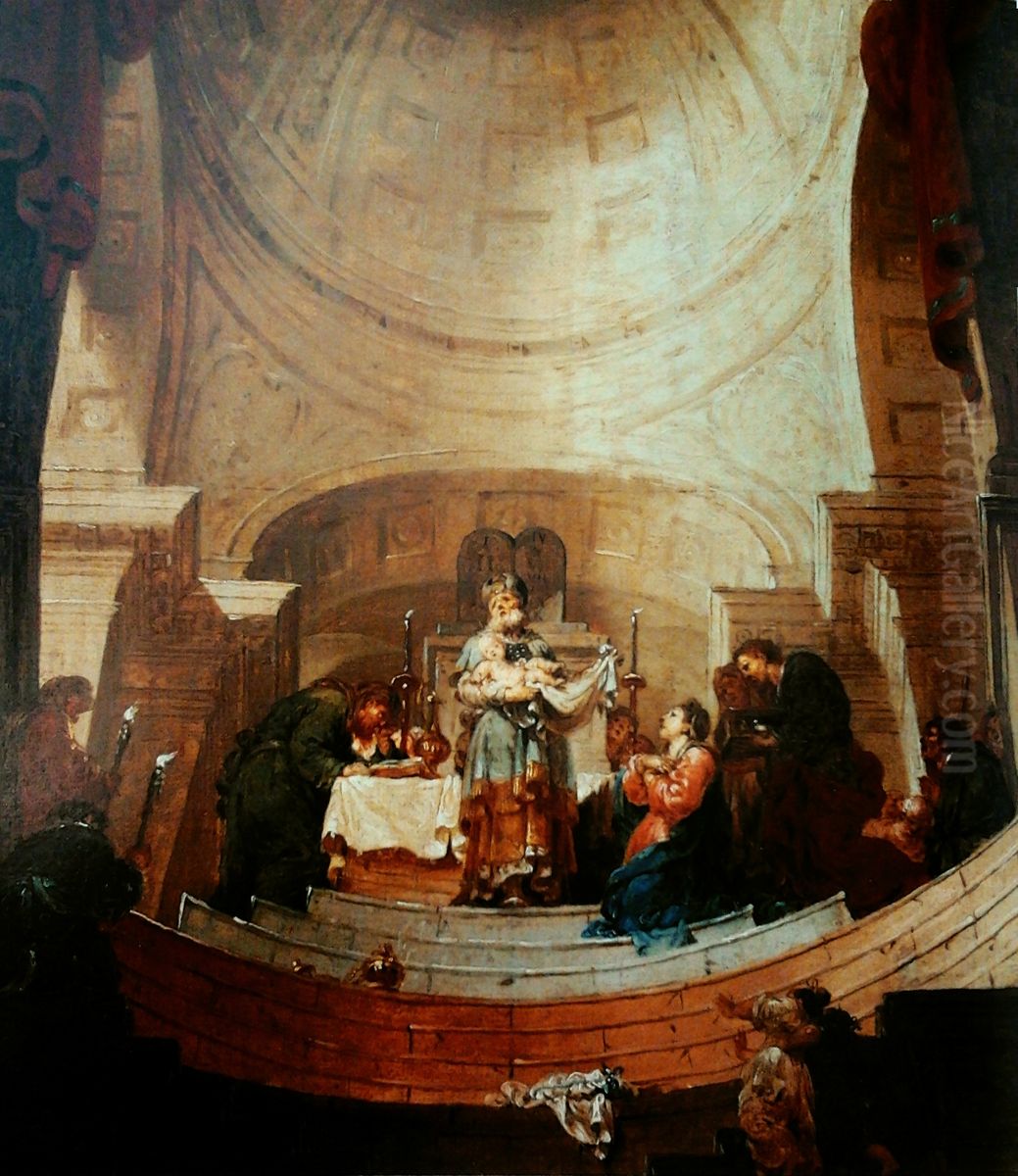 Presentation in the Temple. Oil Painting by Januarius Zick