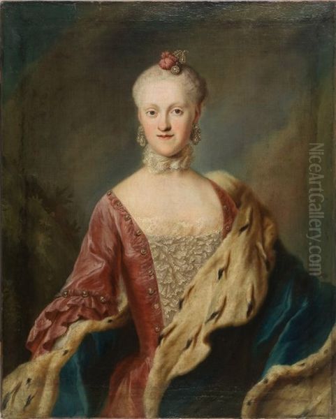 Bildnis der Kurfurstin Maria Anna von Sachsen Oil Painting by Georg Desmarees