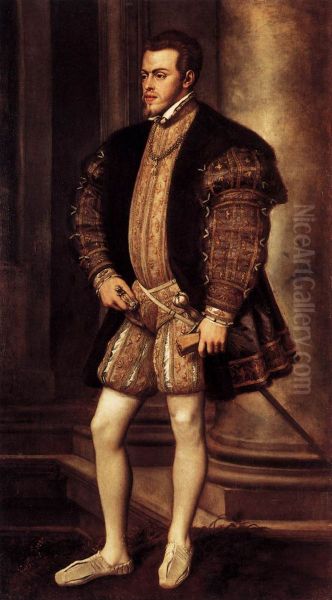 Ritratto di Filippo II di Spagna Oil Painting by Titianand workshop