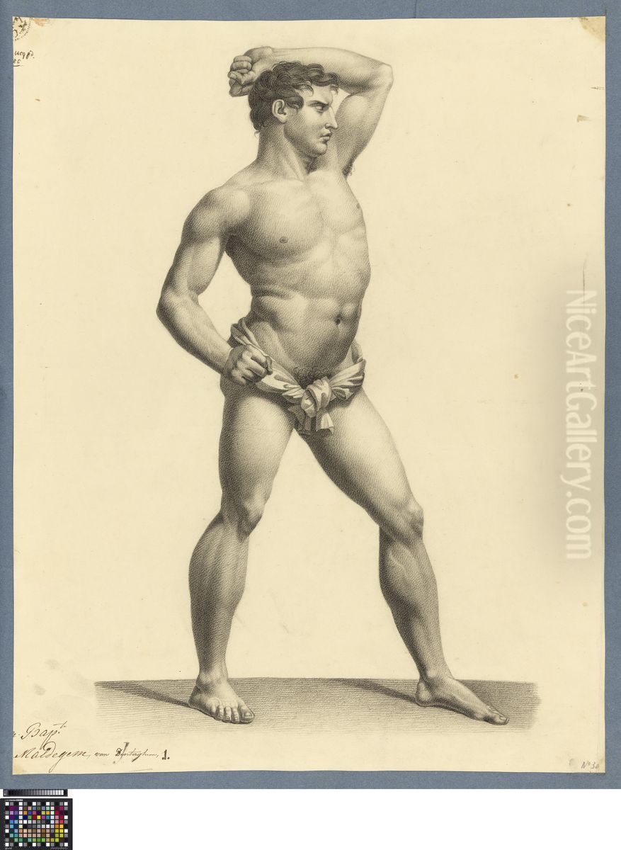 standing wrestler Oil Painting by Alexis Francois Girard